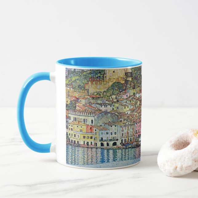 Mug Malcesine sur le lac de Garde par Gustav Klimt (Avec donut)