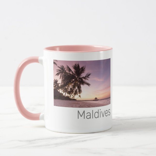 Mug Maldives Ocean Indian Beach Sunset Island Souvenir (Gauche)