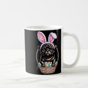 Mug Mâle pug noir avec des oreilles de lapin oeuf de p