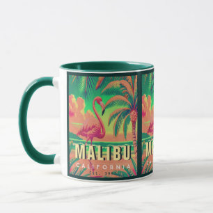 Mug Malibu California Retro Flamant rose Souvenirs 195