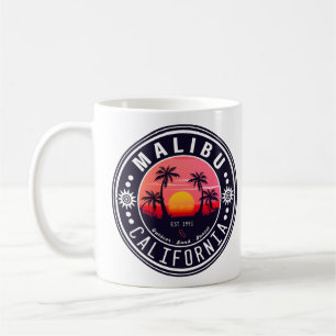 Mug Malibu California Retro Sunset Palm Trees 60s