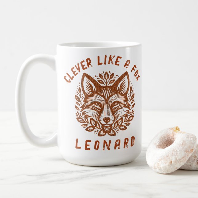 Mug Malin comme un Renard - Votre Texte (Avec donut)