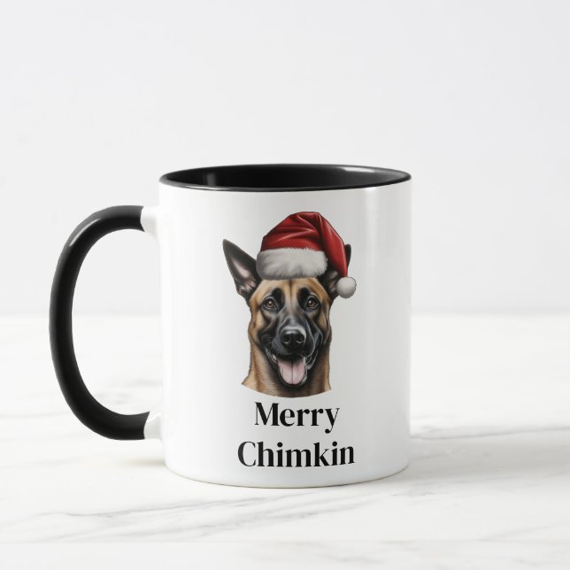 Mug Malinois belge chapeau de Noël Christmas (Gauche)