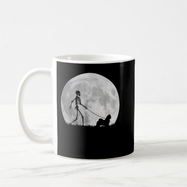Mug Maltese Halloween Skeleton Funny Dog Youth Kid Gir (Gauche)