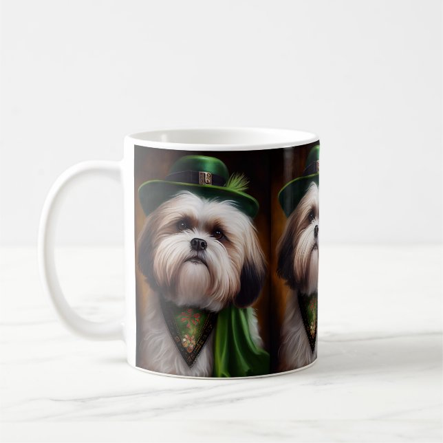Mug Malti Tzu Chien en Robe de la Saint Patrick (Gauche)