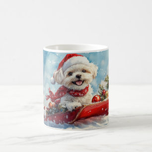 Mug Malti Tzu Dog dans la corniche Laissez-le neiger N