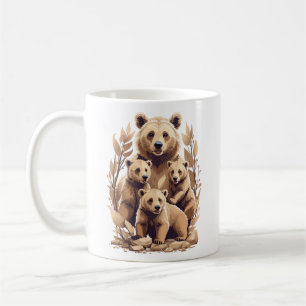 Mug Mama Bear Et Ses Cubs - L'Amour Sauvage