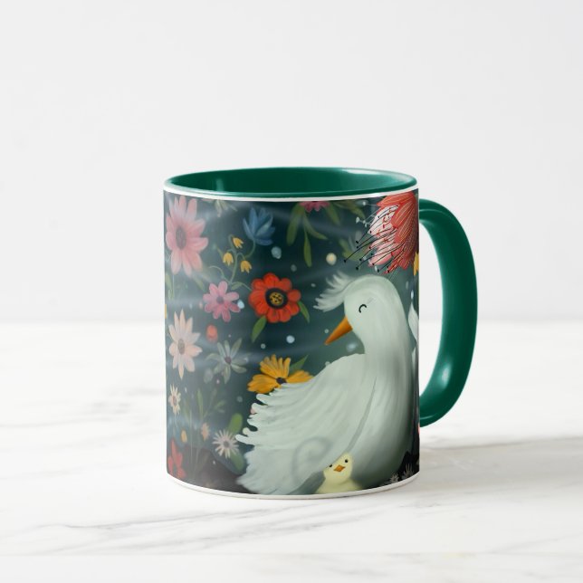 Mug Mama Bird protège son bébé poussin Fête des mères (Devant droit)