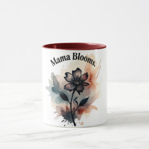 Mug Mama Blooms Élégante Aquarelle Design Floral