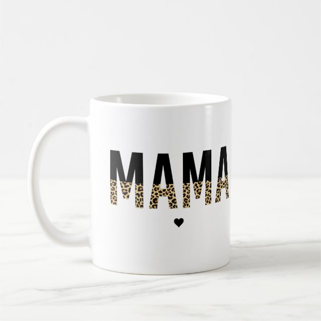 Mug Mama Cheetah imprimer typographie Cadeaux pour mam (Gauche)