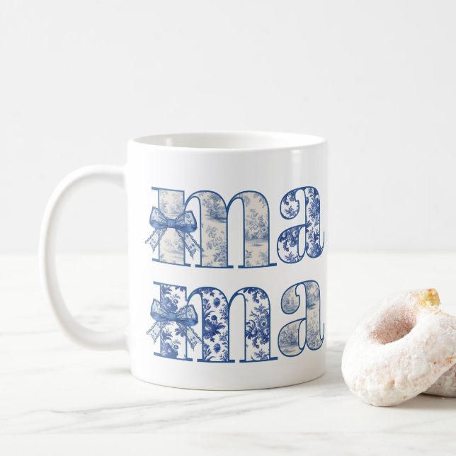 Mug Mama Chinoiserie Coquette Bow Fête des Mères (Avec donut)