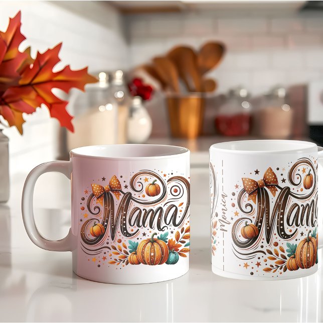 Mug Mama Citrouille Fall Thanksgiving nom (Mama Pumpkin Fall Thanksgiving name Coffee Mug)