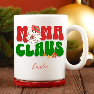 Mug Mama Claus Noël Custom Maman Nom Retro Super