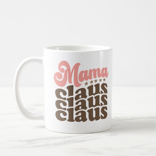 Mug Mama Claus Retro Vacances de Noël Super (Gauche)