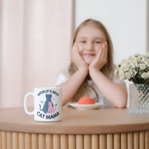 Mug Mama de chat rose illustrative du monde