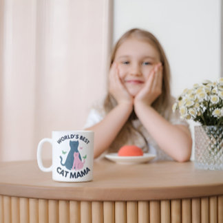 Mug Mama de chat rose illustrative du monde