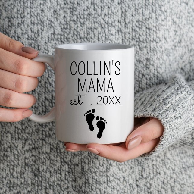 Mug Mama Est 2024 Première Maman Fête des mères de la  (Créateur téléchargé)