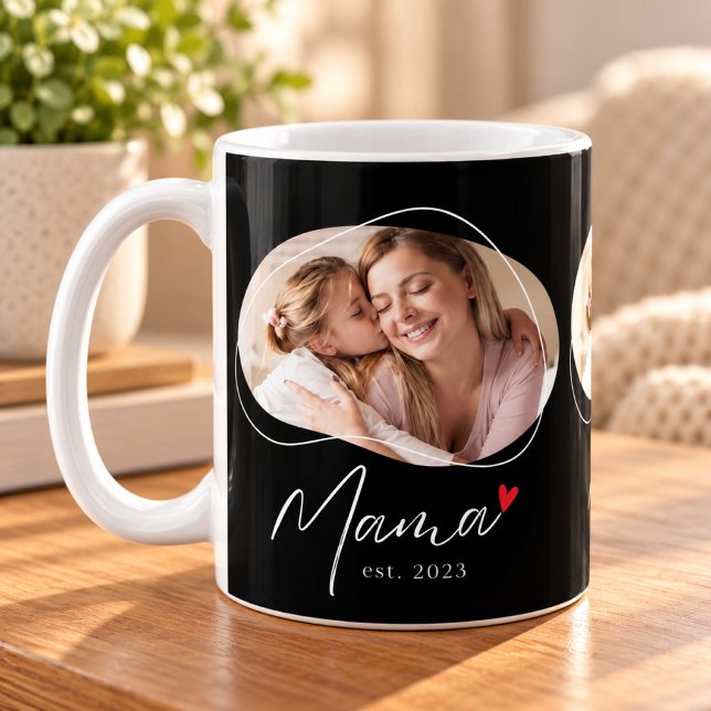 Mug Mama Established Script Noir 3 Photo (Créateur téléchargé)