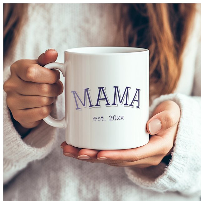 Mug Mama Etabli ☕️ Cadeau personnalisé Fête des mères (Mama Established ☕️ Personalized Mothers Day Gift Coffee Mug)