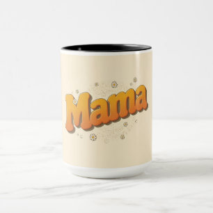 Mug Mama Groovy Rétro Typographie Anniversaire Maman 7