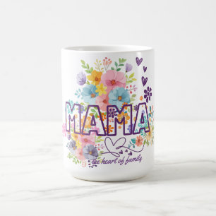 Mug Mama le cœur de la famille Design Tendance 