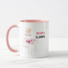 Mama Llama Drôle Jolie Llama Rose Floral