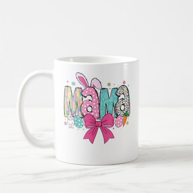 Mug Mama Mini Pâques assorti Mama Bunny T-shirt de Pâq (Gauche)