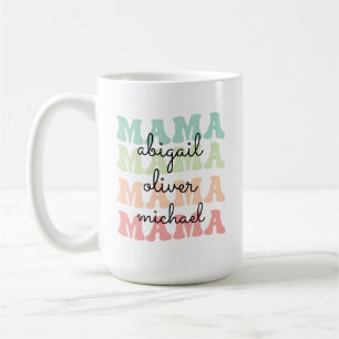 Mug Mama Modern Maman Enfants Noms Mère's Day Cadeau