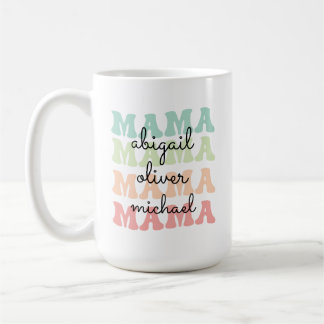 Mug Mama Modern Maman Enfants Noms Mère's Day Cadeau