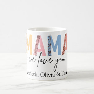 Mug "MAMA, nous t'aimons" Fête des Mères Colorée