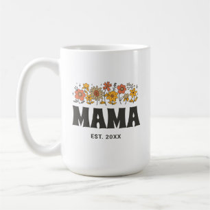 Mug Mama Super Fleur Retro Vintage Floral Custom Maman