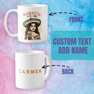 Mug Mamacita a besoin de café nom personnalisé