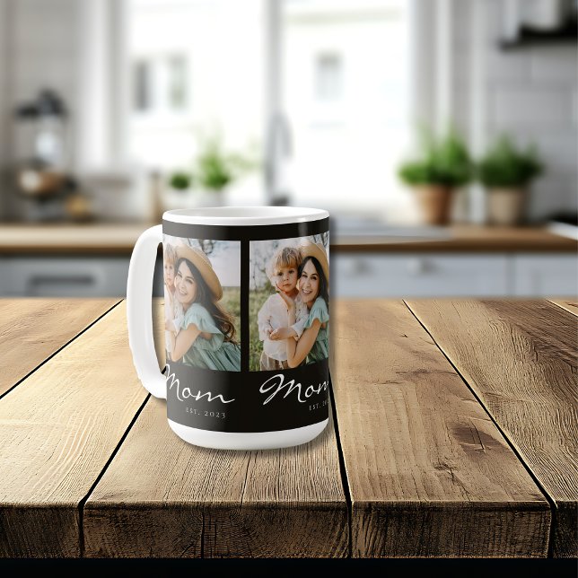 Mug Maman a établi le script noir 3 Photo  (Créateur téléchargé)
