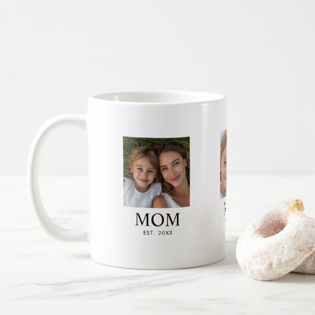 Mug Maman a établi le script noir 3 Photo (Avec donut)