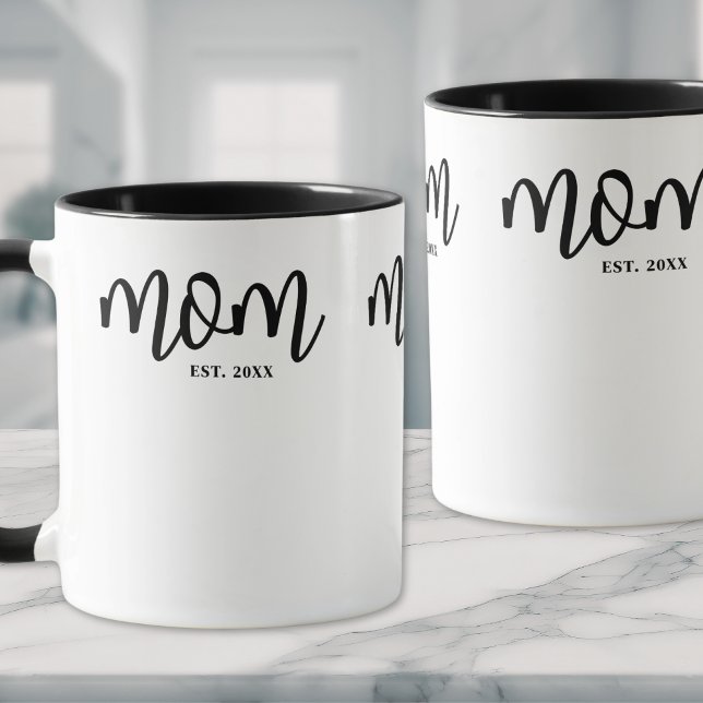 Mug Maman a établi nouveau cadeau maman (Mom Established New Mom Gift Mug)