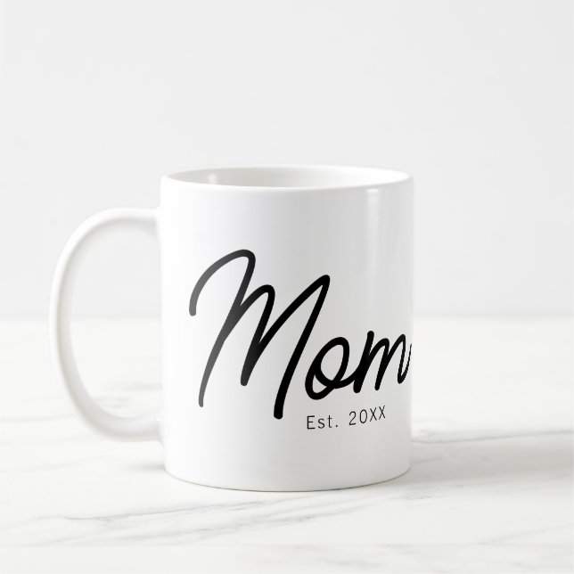 Mug Maman a établi un script minimal élégant en noir (Gauche)