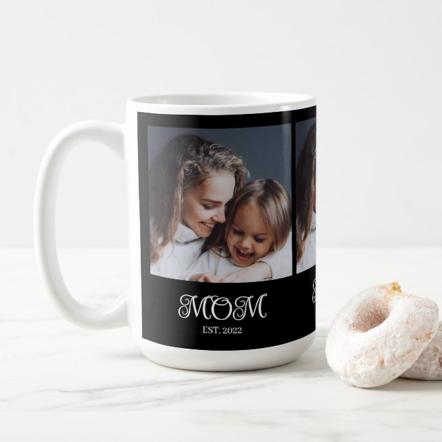 Mug Maman a établi un script noir 3 Photo (Avec donut)