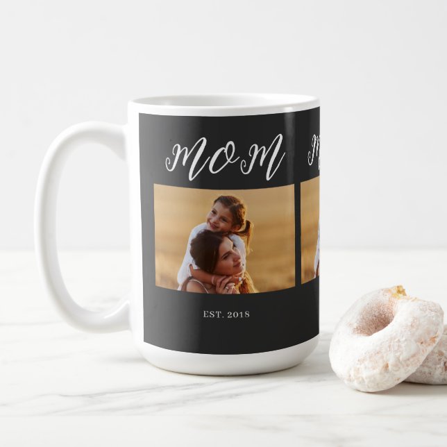 Mug Maman a établi un script noir 3 Photo (Avec donut)