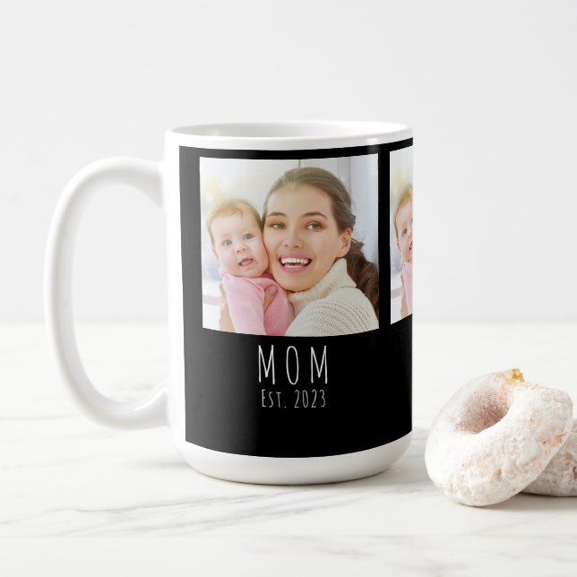 Mug Maman a établi un script noir 3 Photo  (Avec donut)