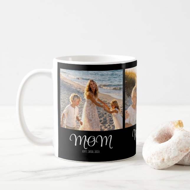 Mug Maman a établi un script noir 3 Photo (Avec donut)