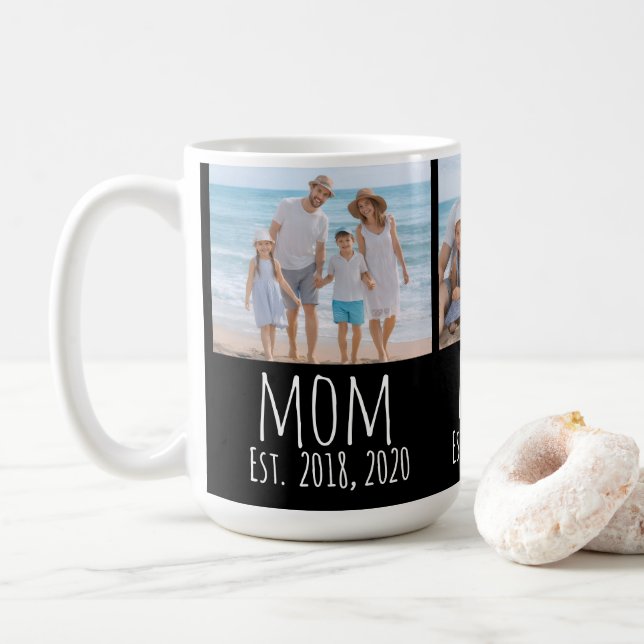 Mug Maman a établi un script noir 3 Photo  (Avec donut)