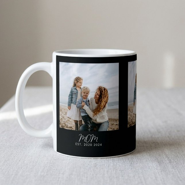 Mug Maman a établi un script noir 3 Photo Café (Créateur téléchargé)