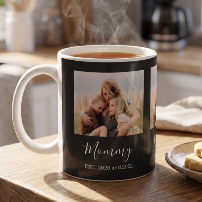 Mug Maman a établi un script photo élégant Noir (Créateur téléchargé)