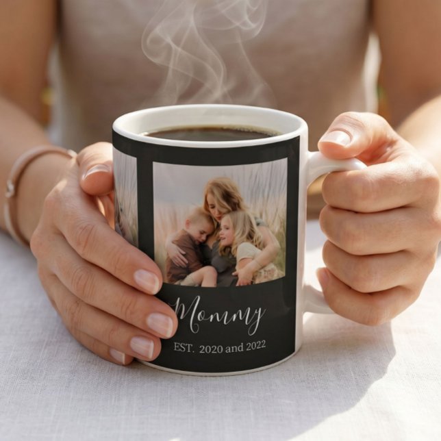 Mug Maman a établi un script photo élégant Noir (Créateur téléchargé)