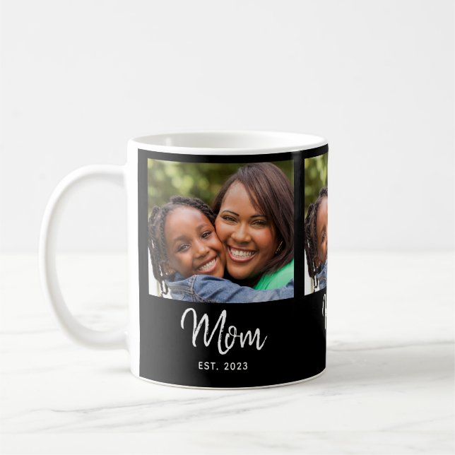 Mug Maman a établi une photo noire avec un script (Gauche)