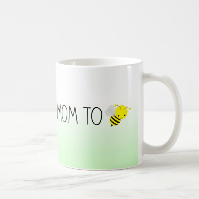 Mug Maman à être, vert de bourdon/jaune mignons (Droite)
