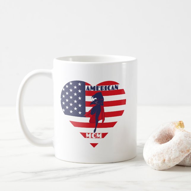 Mug Maman Américaine, Fête des Mères (Avec donut)