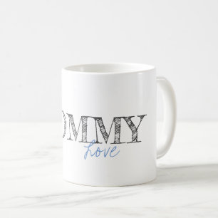 Mug Maman Amour Bébé Bleu Moderne Typographie Douce