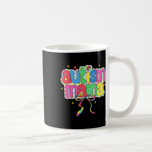 Mug Maman Autisme à Carreaux Coquette Nœud Sensibilisa