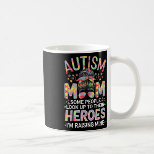 Mug Maman autiste élevant un héros, art de pièce de pu